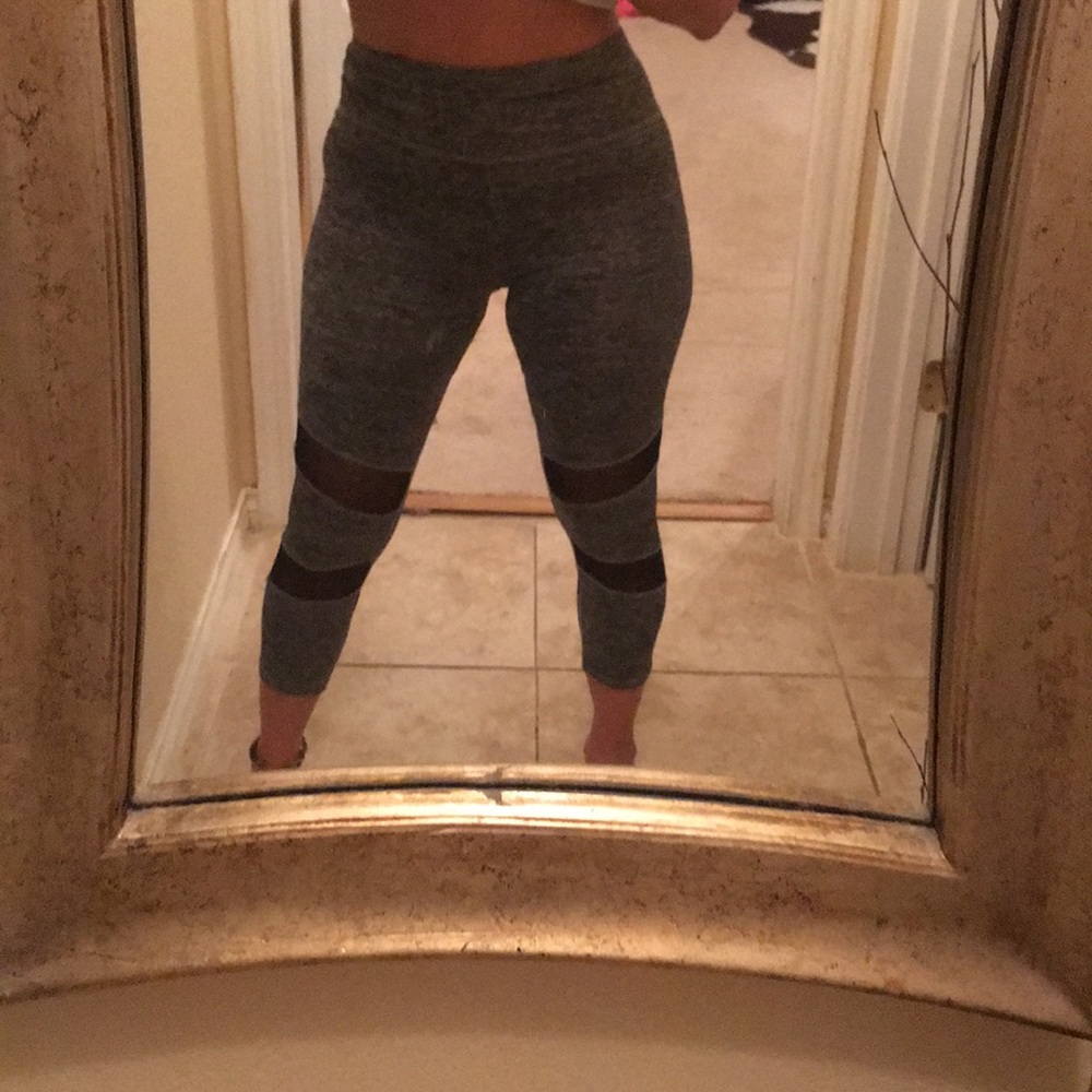 Grey and black workout pants